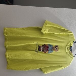 Yellow Graphic Tee with Beach Bear Print